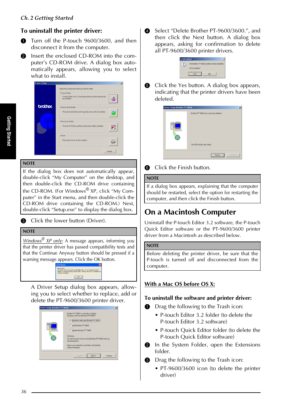 On a macintosh computer | Brother PT-3600 User Manual | Page 48 / 212