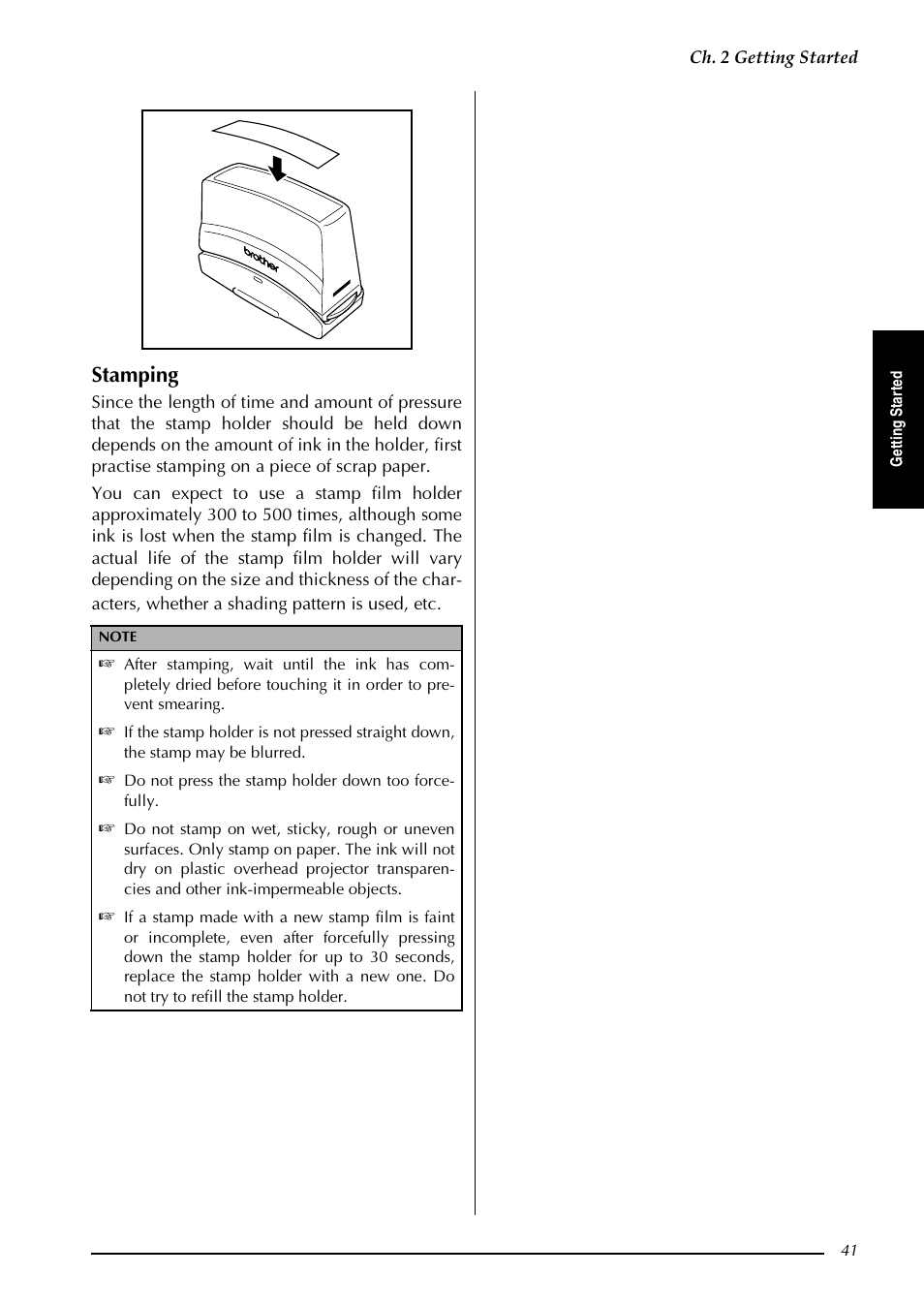 Stamping | Brother PT-3600 User Manual | Page 53 / 212