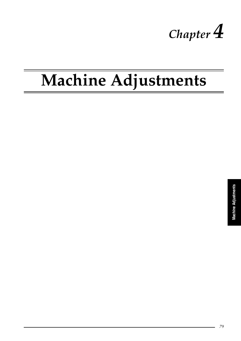 Machine adjustments, Chapter 4, Chapter | Brother PT-3600 User Manual | Page 91 / 212