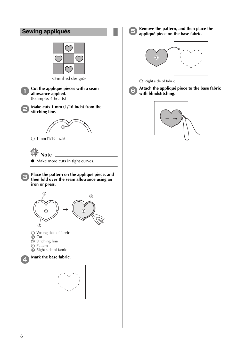 Sewing appliqués | Brother CM550DX User Manual | Page 6 / 12