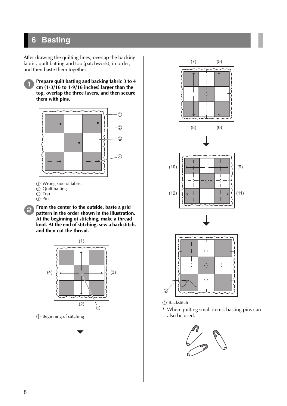 6 basting | Brother CM550DX User Manual | Page 8 / 12