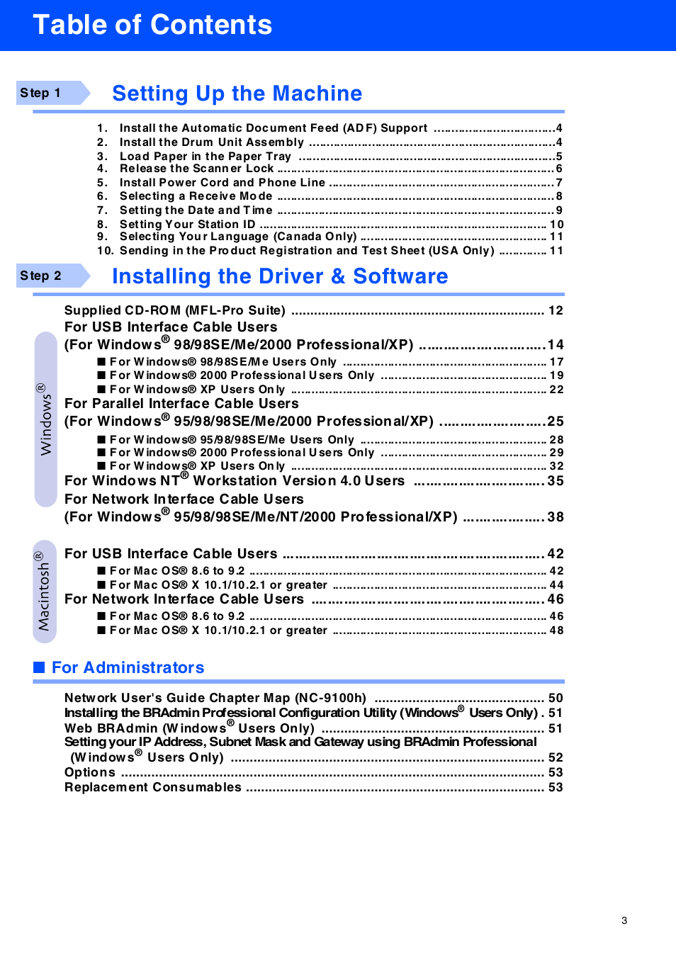 Brother MFC-8420 User Manual | Page 4 / 56