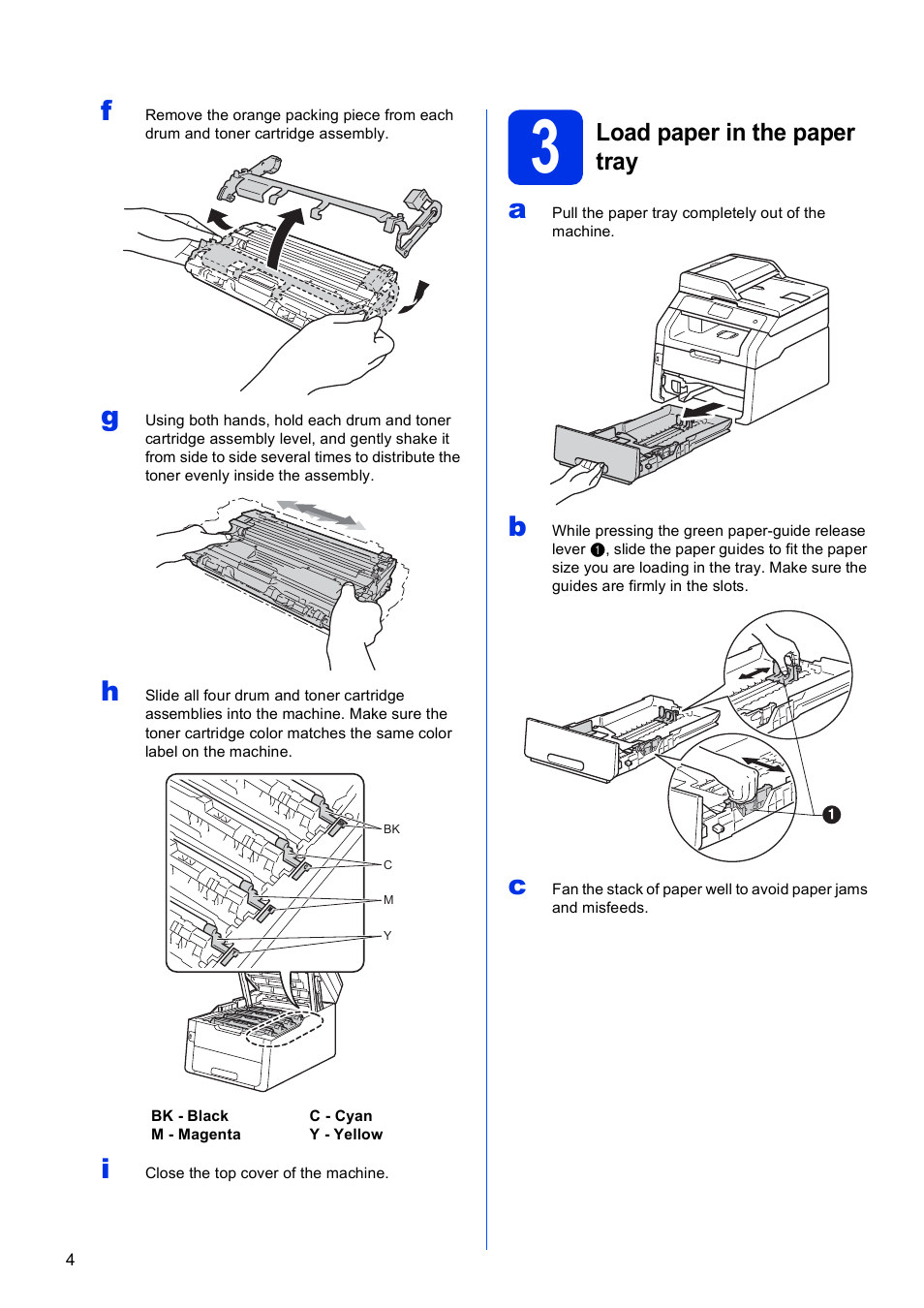 3 load paper in the paper tray | Brother MFC-9330CDW User Manual | Page 4 / 42