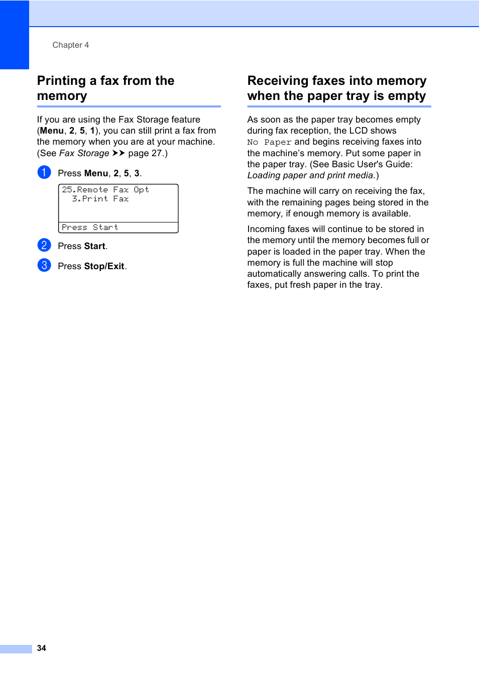 Printing a fax from the memory | Brother MFC-8710DW User Manual | Page 42 / 93