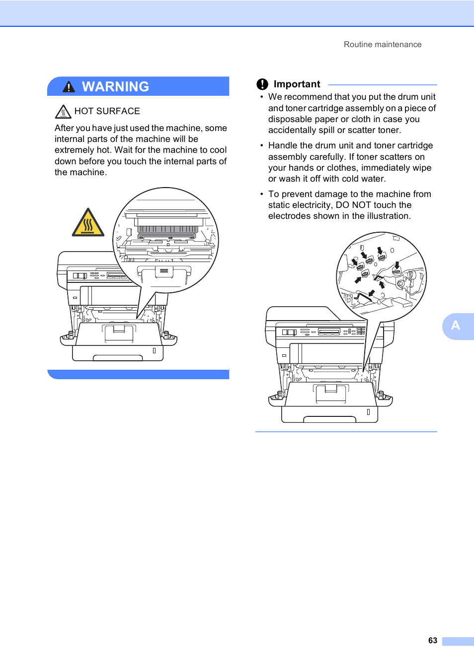 Warning, Important | Brother MFC-8710DW User Manual | Page 71 / 93