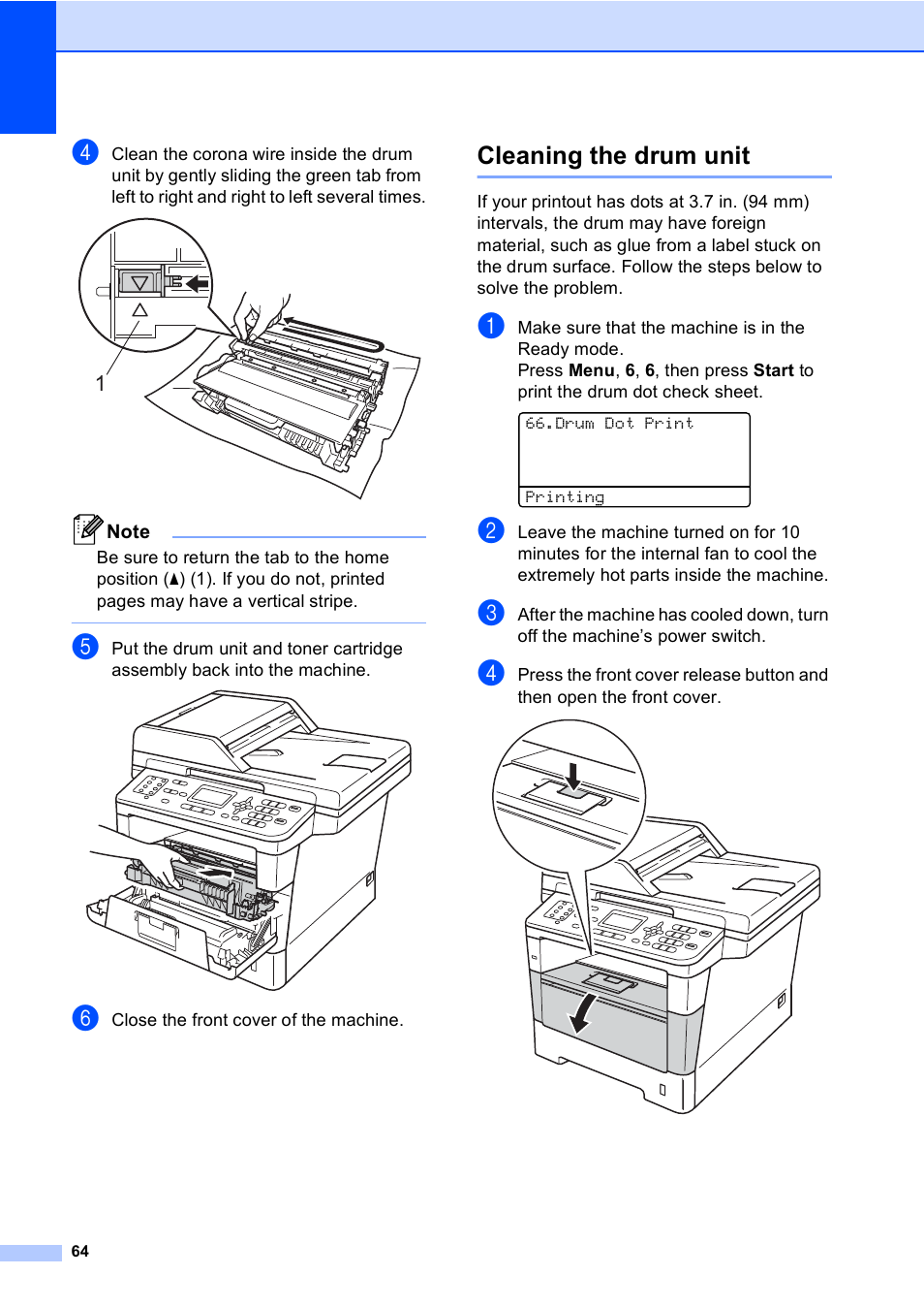 Cleaning the drum unit | Brother MFC-8710DW User Manual | Page 72 / 93