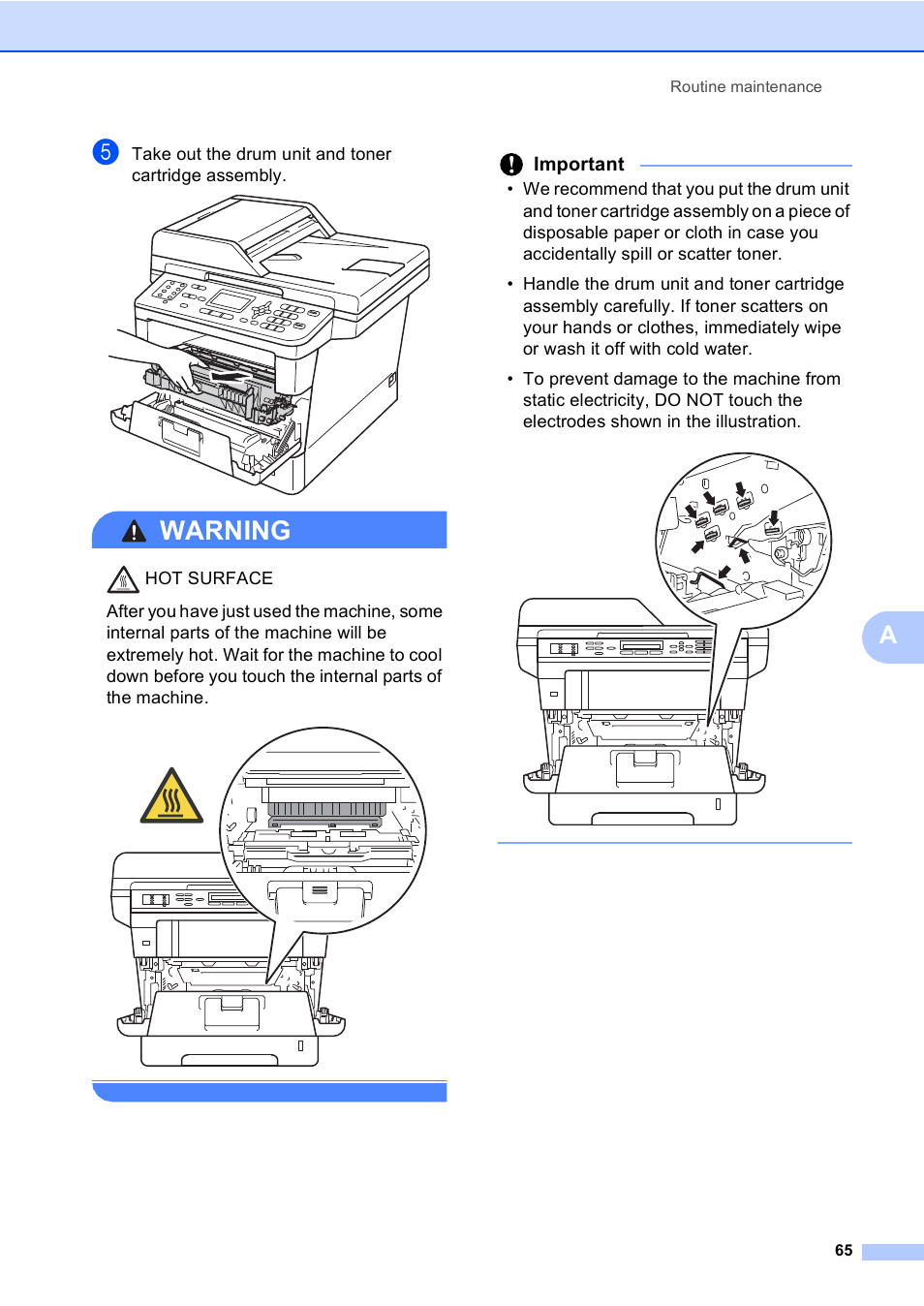 Warning, Important | Brother MFC-8710DW User Manual | Page 73 / 93