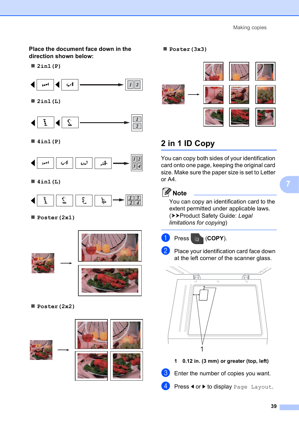 2 in 1 id copy, 2 in 1 id copy uu | Brother MFC-J835DW User Manual | Page 45 / 82