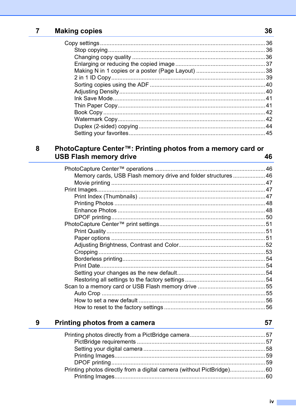 Brother MFC-J835DW User Manual | Page 5 / 82