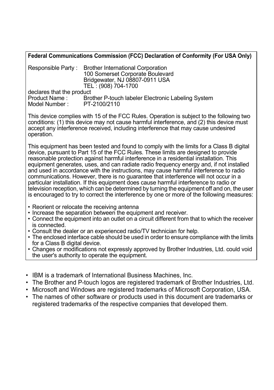 Brother PT-2100 User Manual | Page 2 / 161