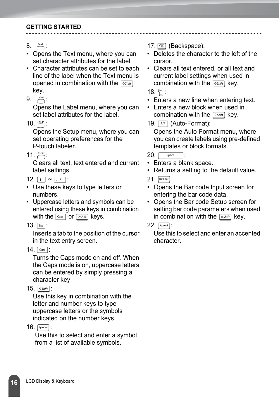 Brother PT-2100 User Manual | Page 22 / 161