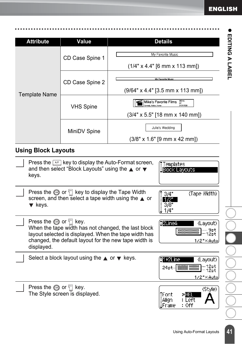 Using block layouts | Brother PT-2100 User Manual | Page 47 / 161