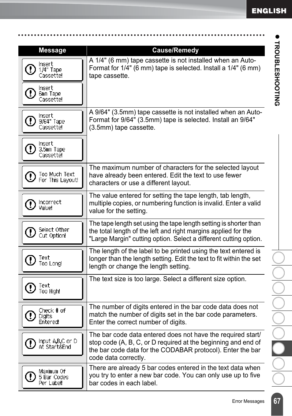 Brother PT-2100 User Manual | Page 73 / 161