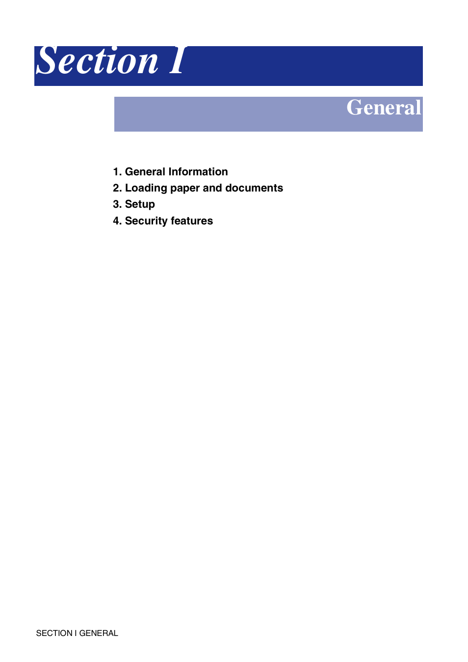 Section i general, Section i - general, General | Brother MFC-9420CN User Manual | Page 17 / 195