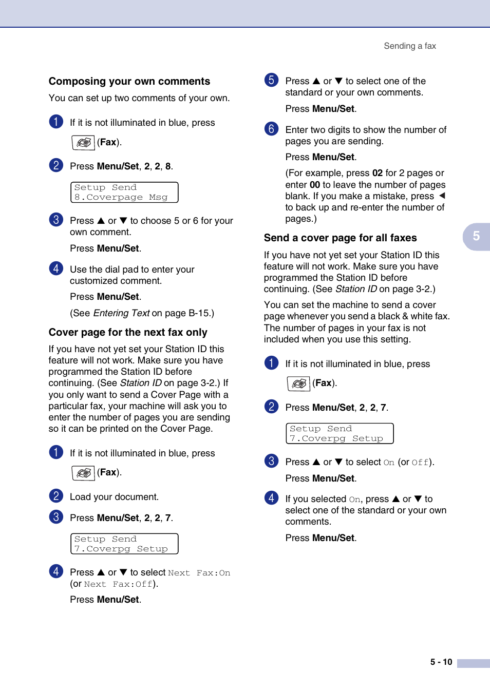 Composing your own comments | Brother MFC-9420CN User Manual | Page 60 / 195