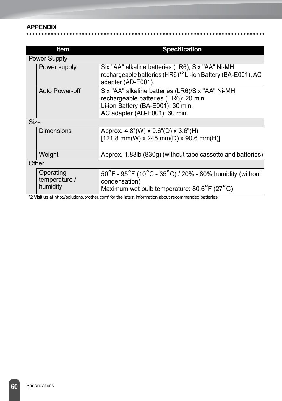 Brother PT-H500 User Manual | Page 61 / 62