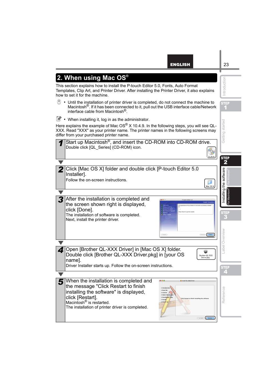 When using mac os | Brother QL-580N User Manual | Page 29 / 100