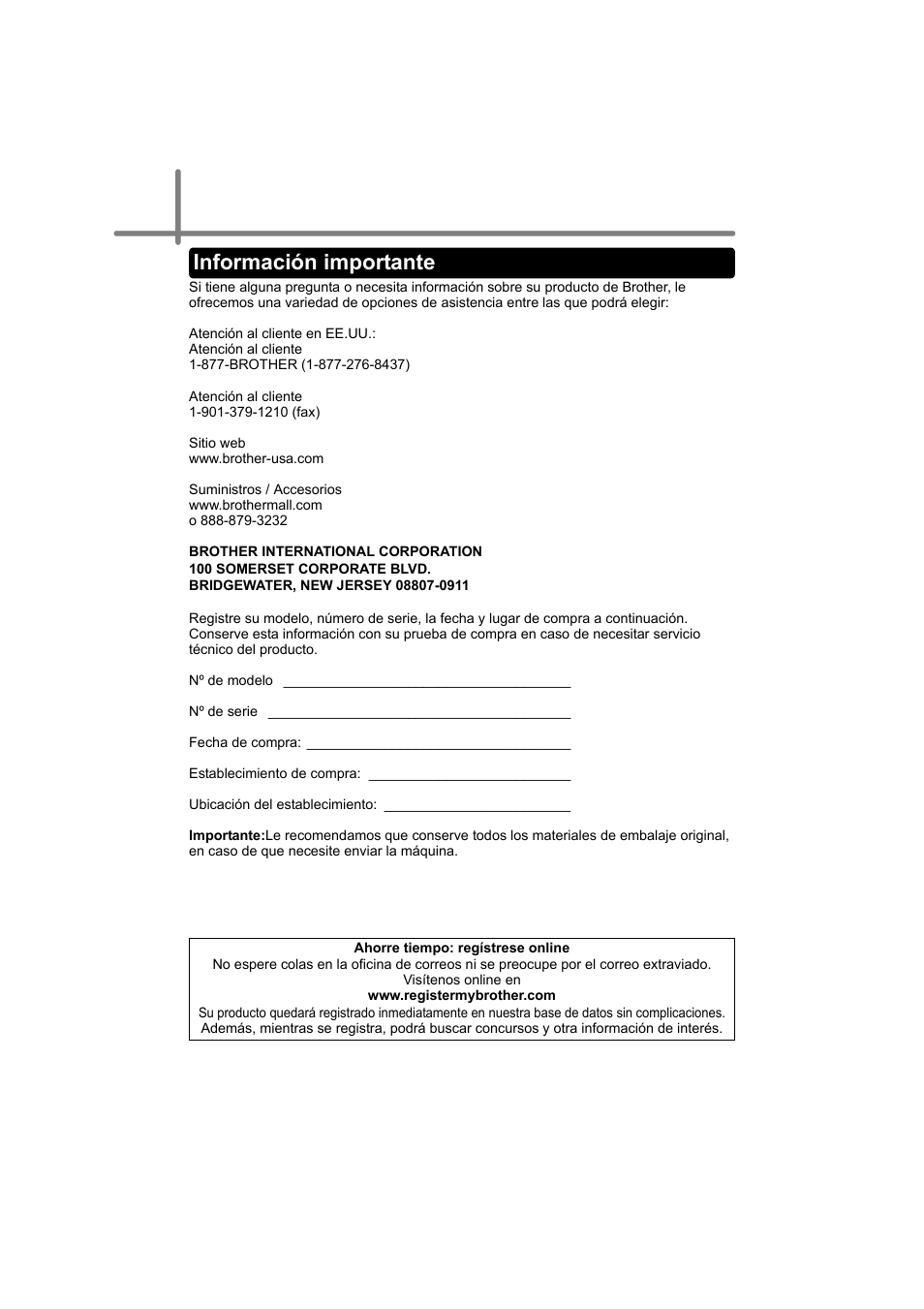 Información importante | Brother QL-580N User Manual | Page 52 / 100