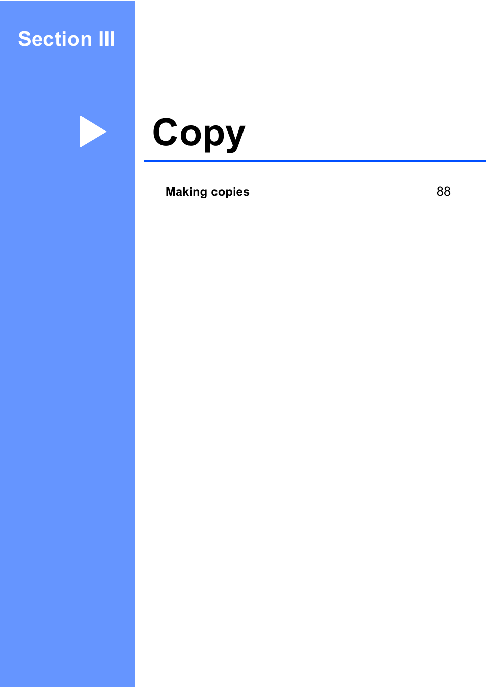 Section iii: copy, Section iii copy, Copy | Brother MFC-885CW User Manual | Page 103 / 218