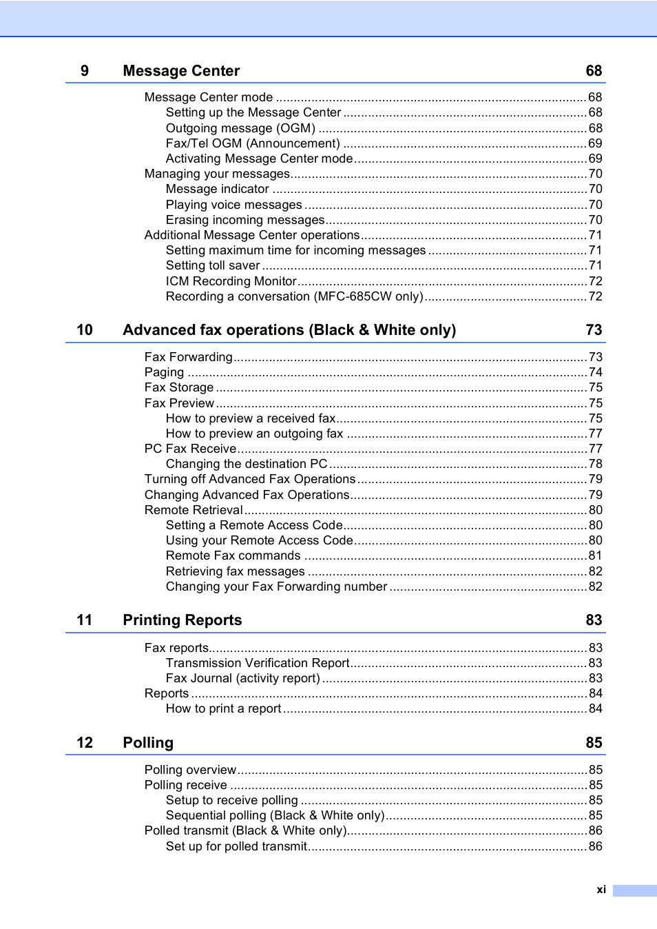 Brother MFC-885CW User Manual | Page 13 / 218