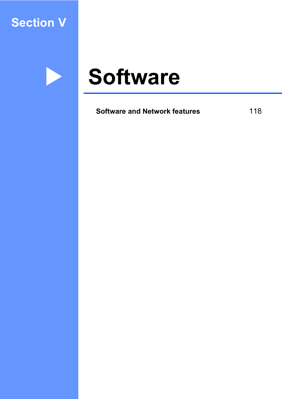 Section v: software, Section v software, Software | Brother MFC-885CW User Manual | Page 133 / 218