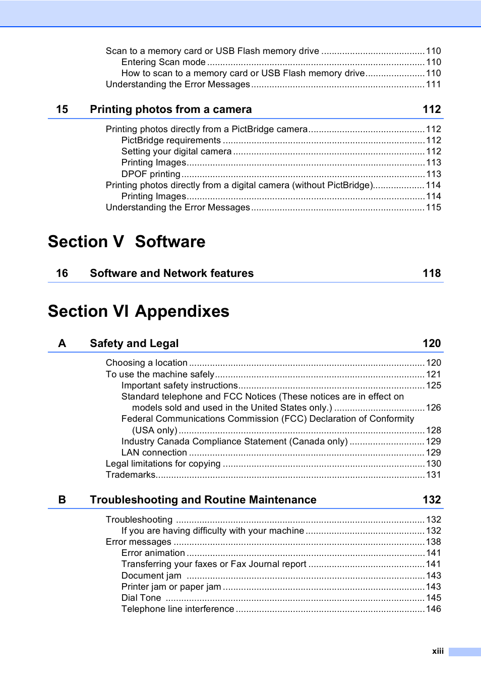 Brother MFC-885CW User Manual | Page 15 / 218
