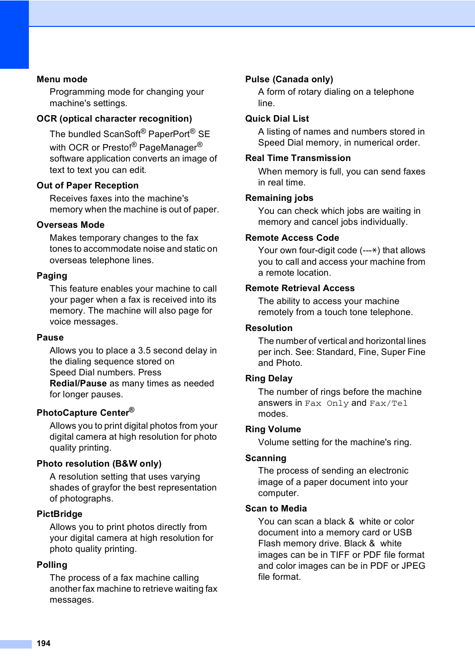 Brother MFC-885CW User Manual | Page 210 / 218