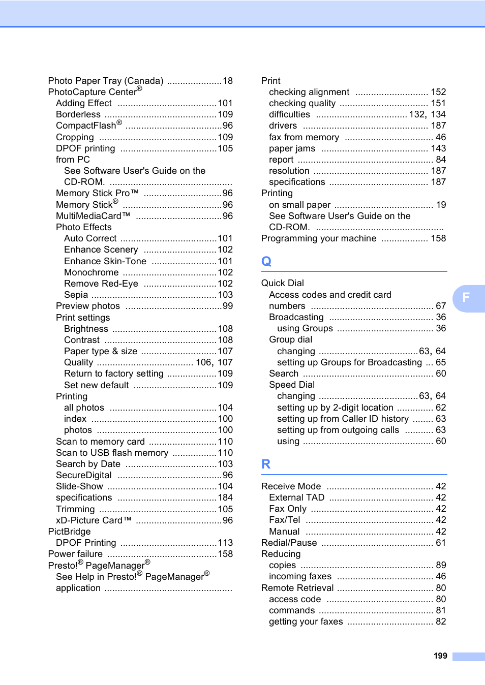 Brother MFC-885CW User Manual | Page 215 / 218