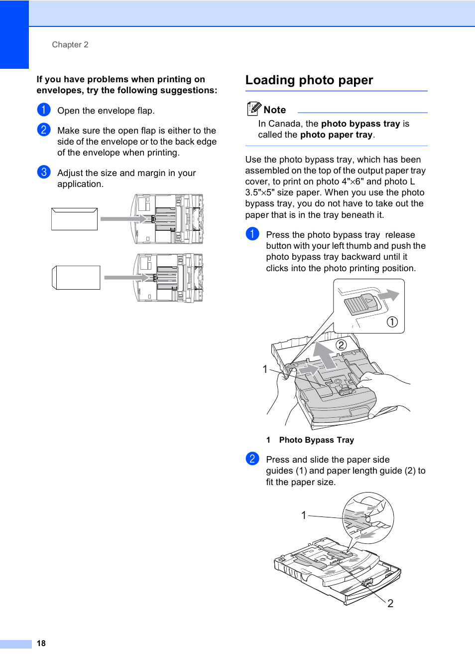 Loading photo paper | Brother MFC-885CW User Manual | Page 34 / 218