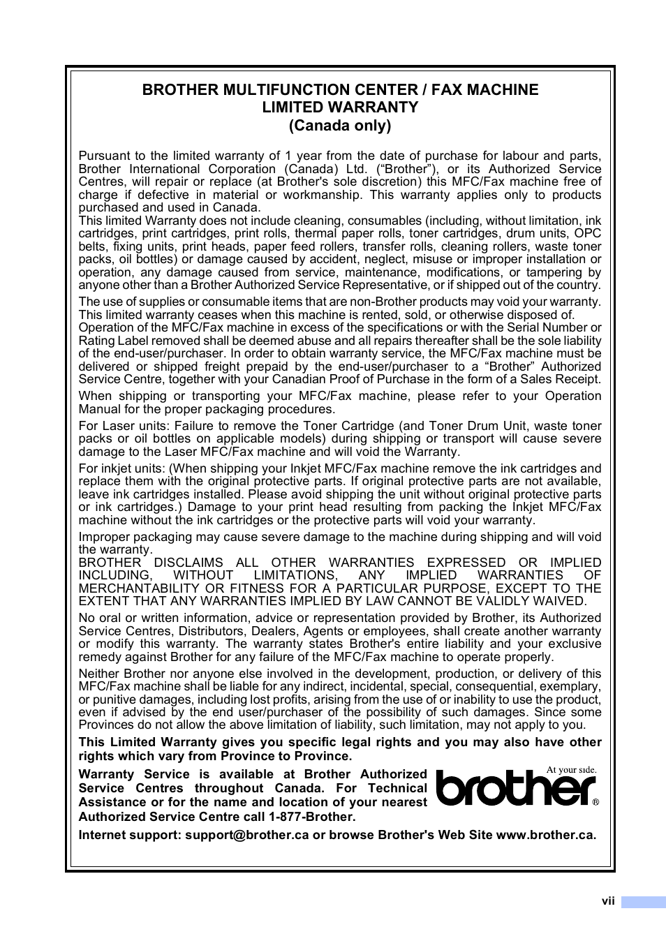 Brother MFC-885CW User Manual | Page 9 / 218