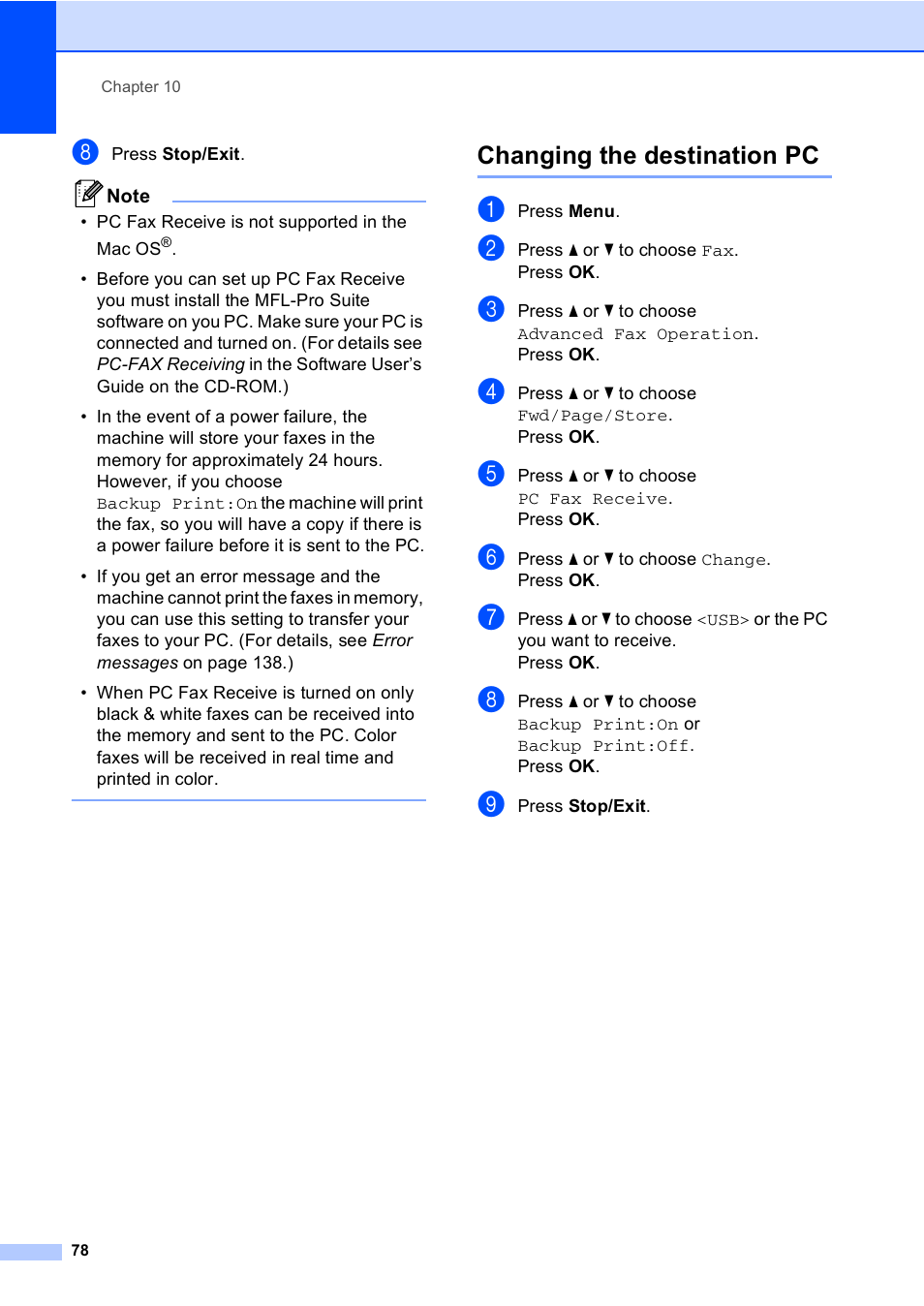 Changing the destination pc | Brother MFC-885CW User Manual | Page 94 / 218