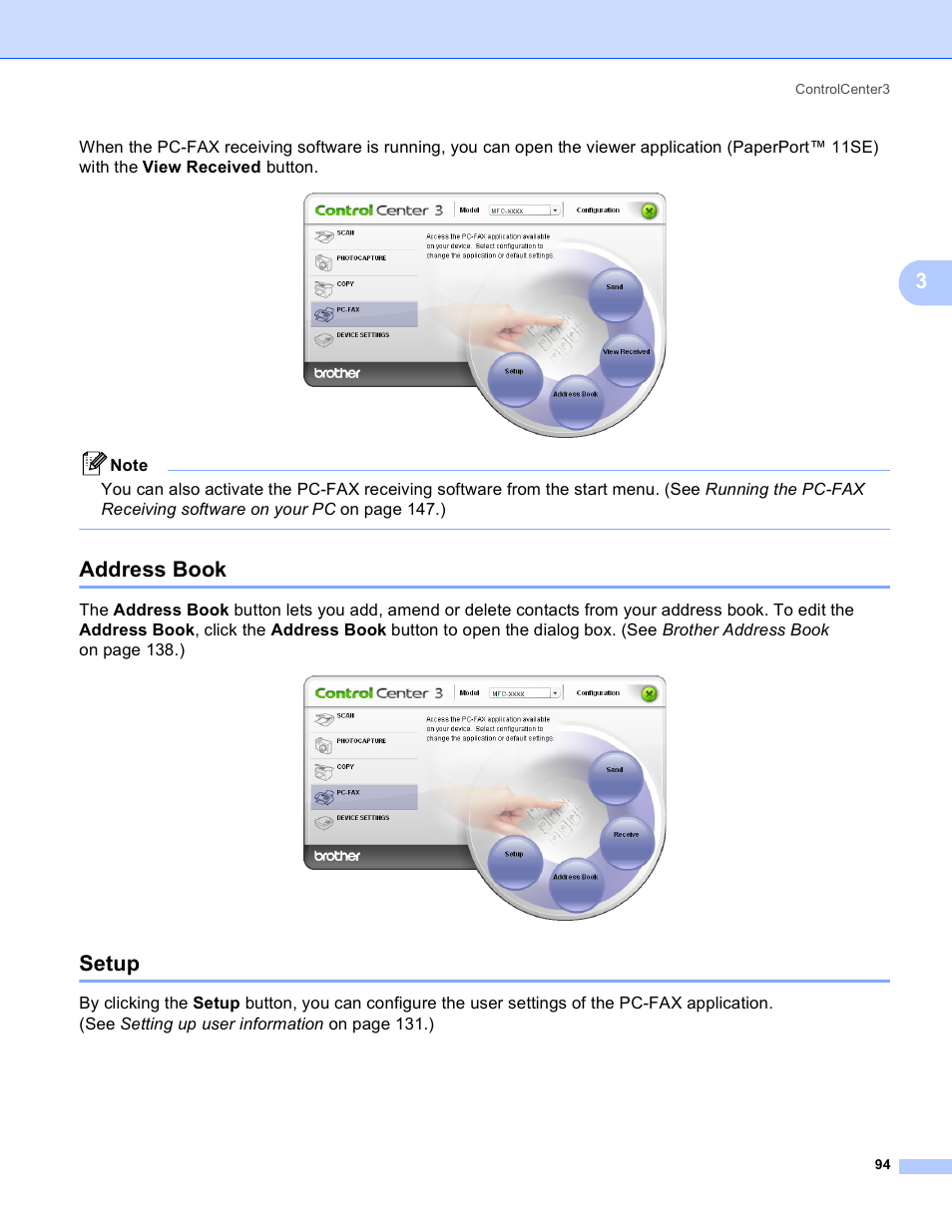 Address book, Setup, Address book setup | Brother MFC-5895CW User Manual | Page 102 / 269