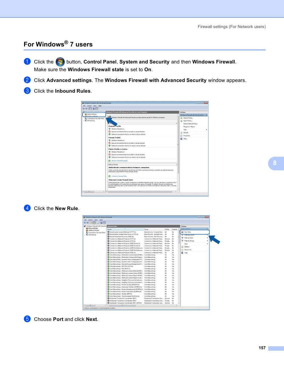 For windows® 7 users, For windows, 7 users | 8for windows | Brother MFC-5895CW User Manual | Page 165 / 269