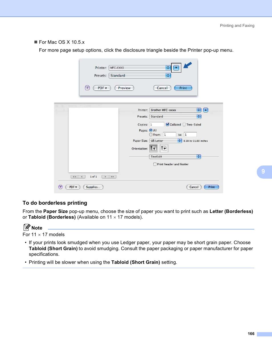 To do borderless printing | Brother MFC-5895CW User Manual | Page 174 / 269