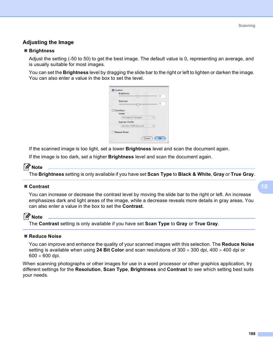 Adjusting the image | Brother MFC-5895CW User Manual | Page 196 / 269