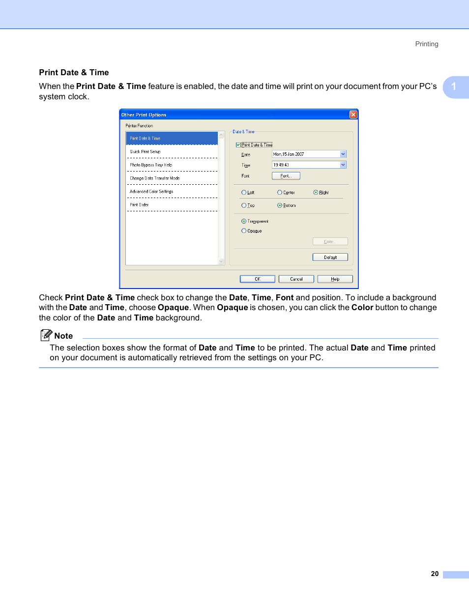 Print date & time | Brother MFC-5895CW User Manual | Page 28 / 269