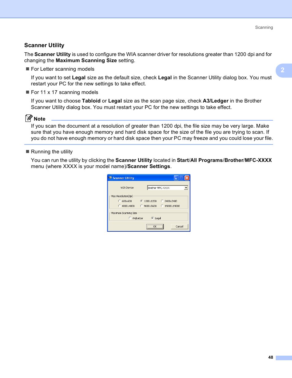 Scanner utility | Brother MFC-5895CW User Manual | Page 56 / 269