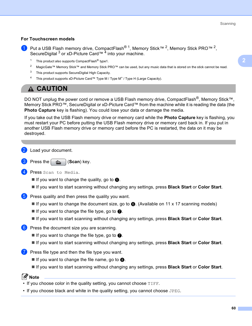 Caution | Brother MFC-5895CW User Manual | Page 68 / 269