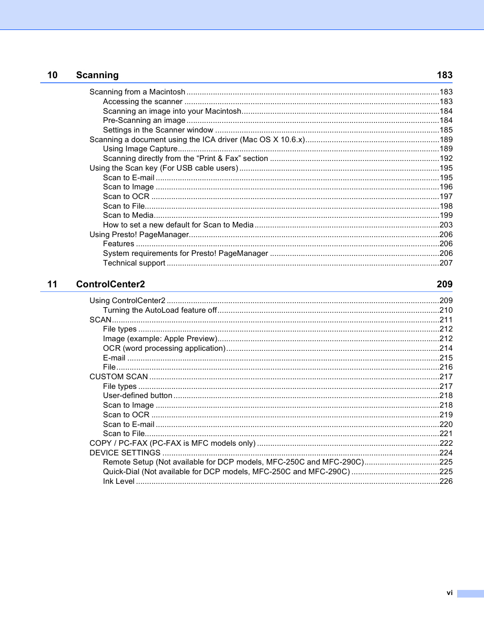 Brother MFC-5895CW User Manual | Page 7 / 269