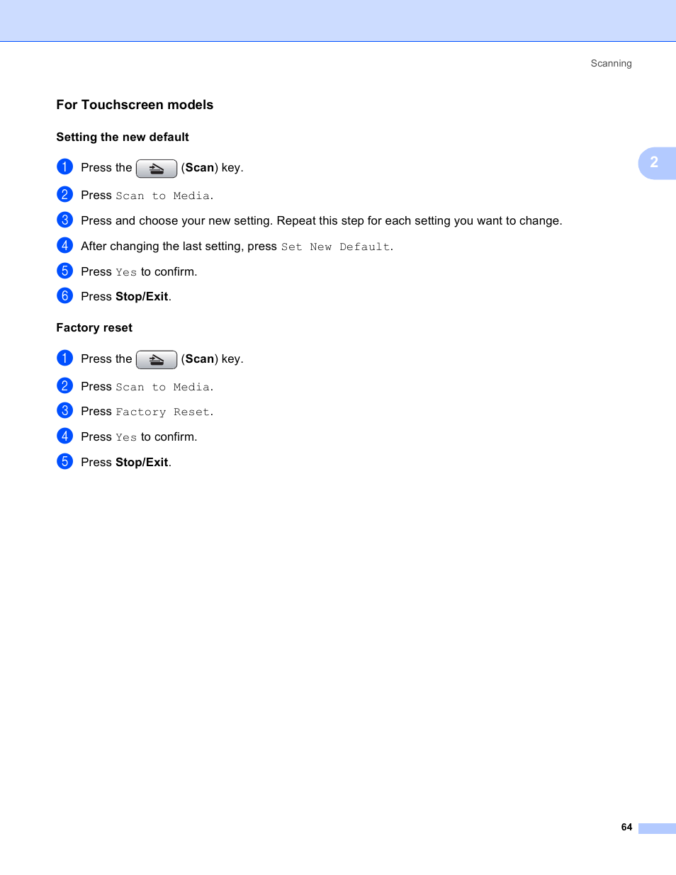 For touchscreen models | Brother MFC-5895CW User Manual | Page 72 / 269