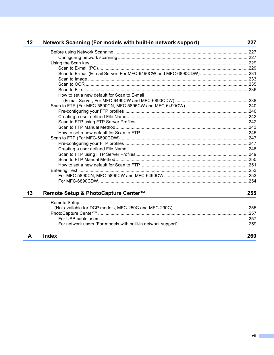 Brother MFC-5895CW User Manual | Page 8 / 269