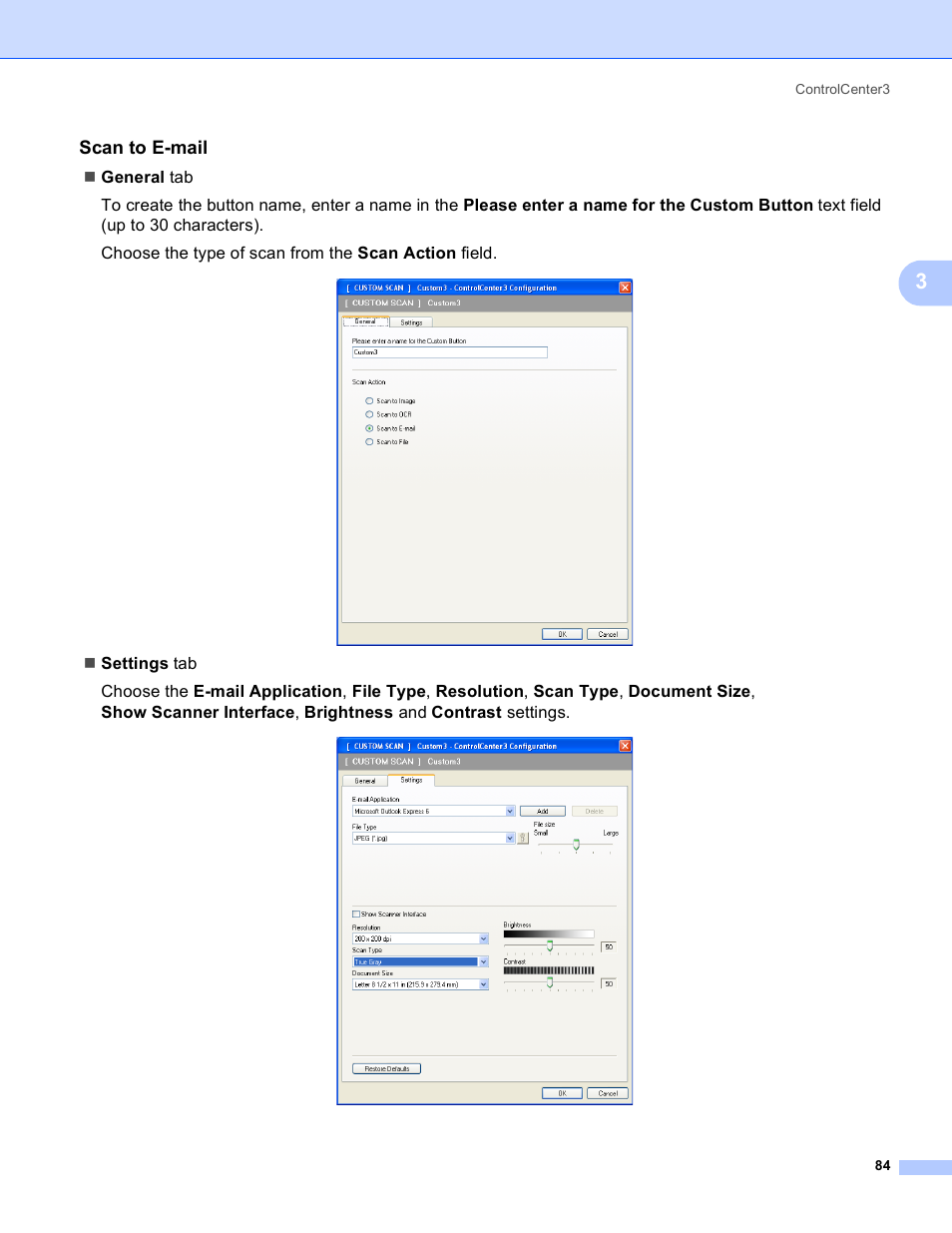 Scan to e-mail | Brother MFC-5895CW User Manual | Page 92 / 269