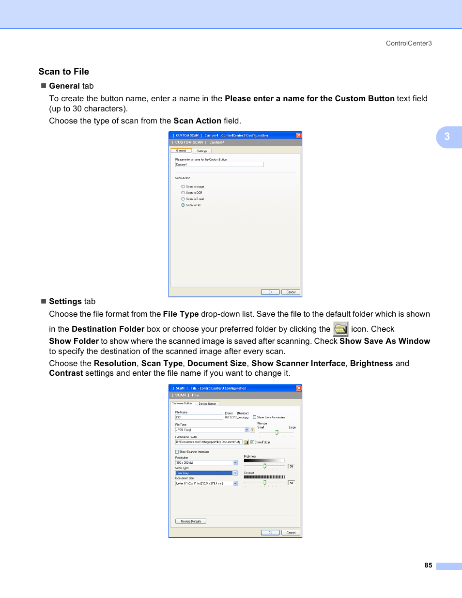 Scan to file | Brother MFC-5895CW User Manual | Page 93 / 269