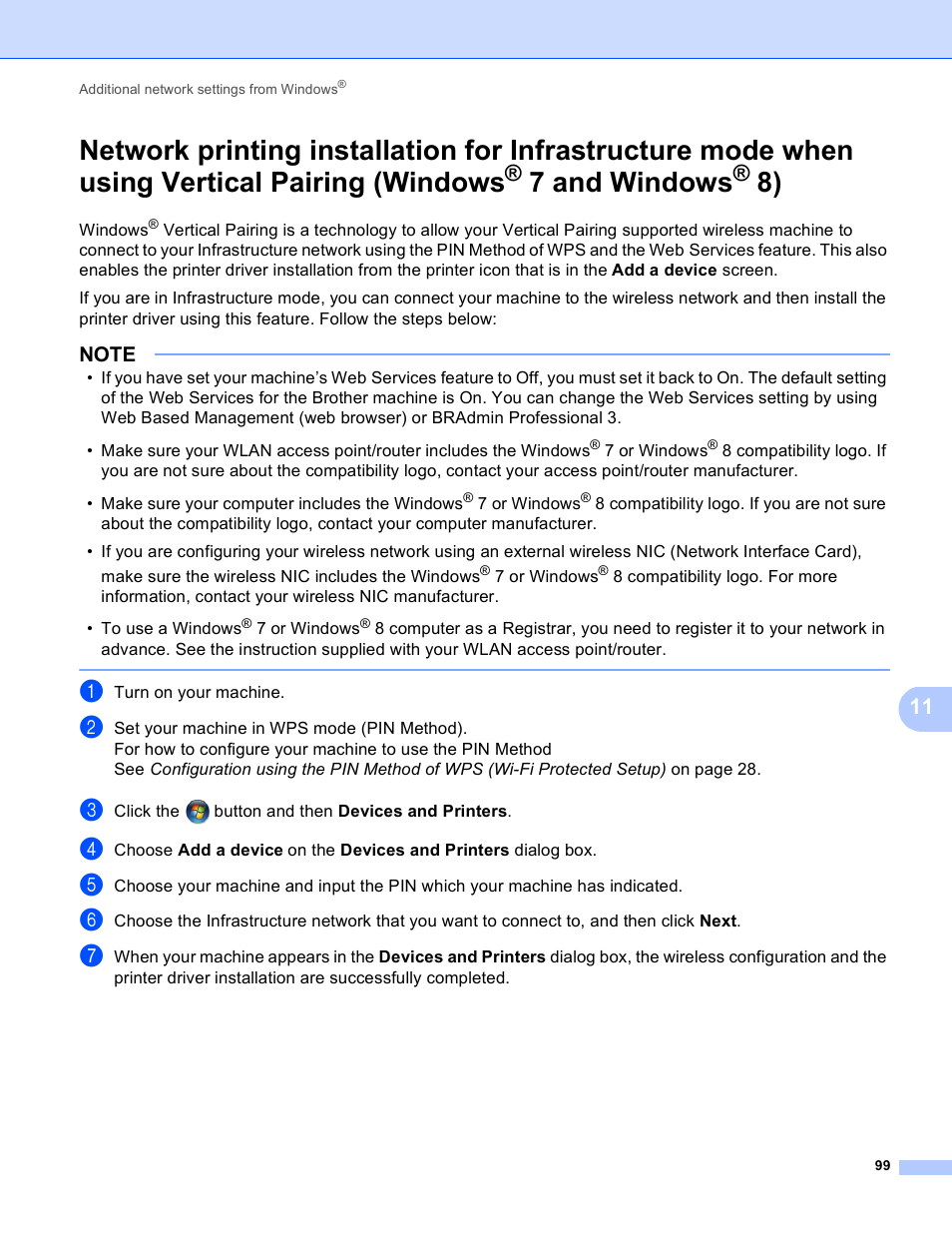 Windows, 7 and windows | Brother HL-3140CW User Manual | Page 105 / 117