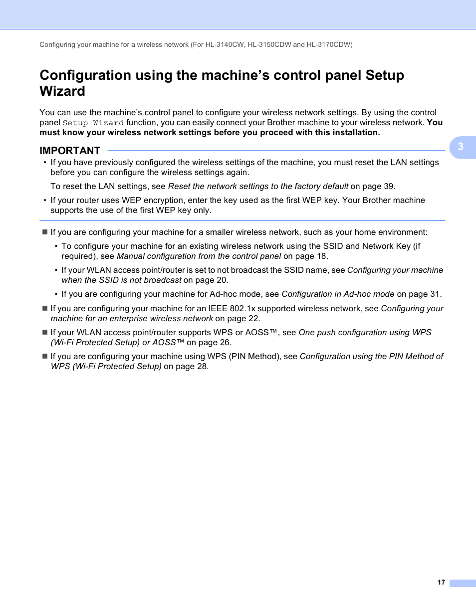 Important | Brother HL-3140CW User Manual | Page 23 / 117