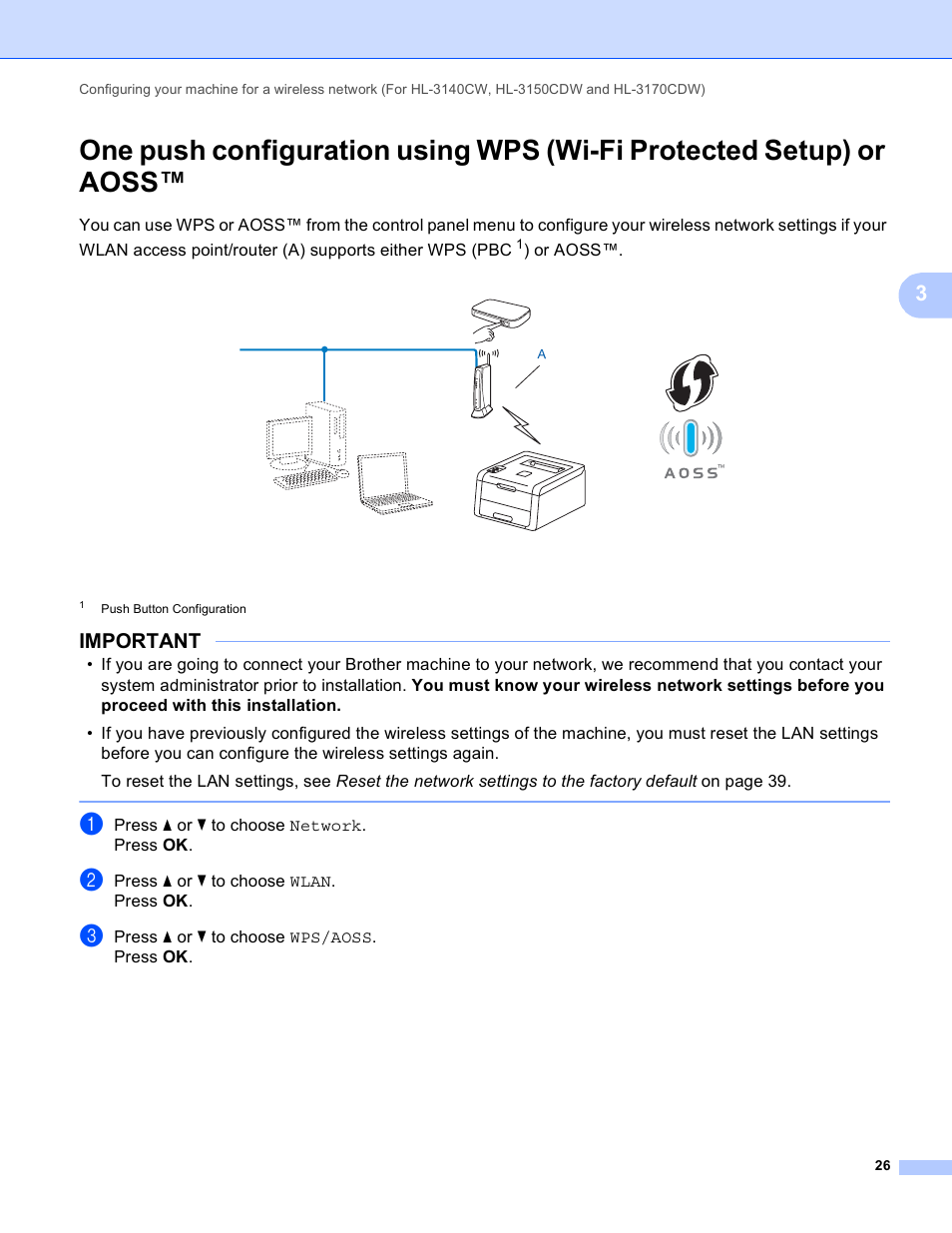 Important | Brother HL-3140CW User Manual | Page 32 / 117