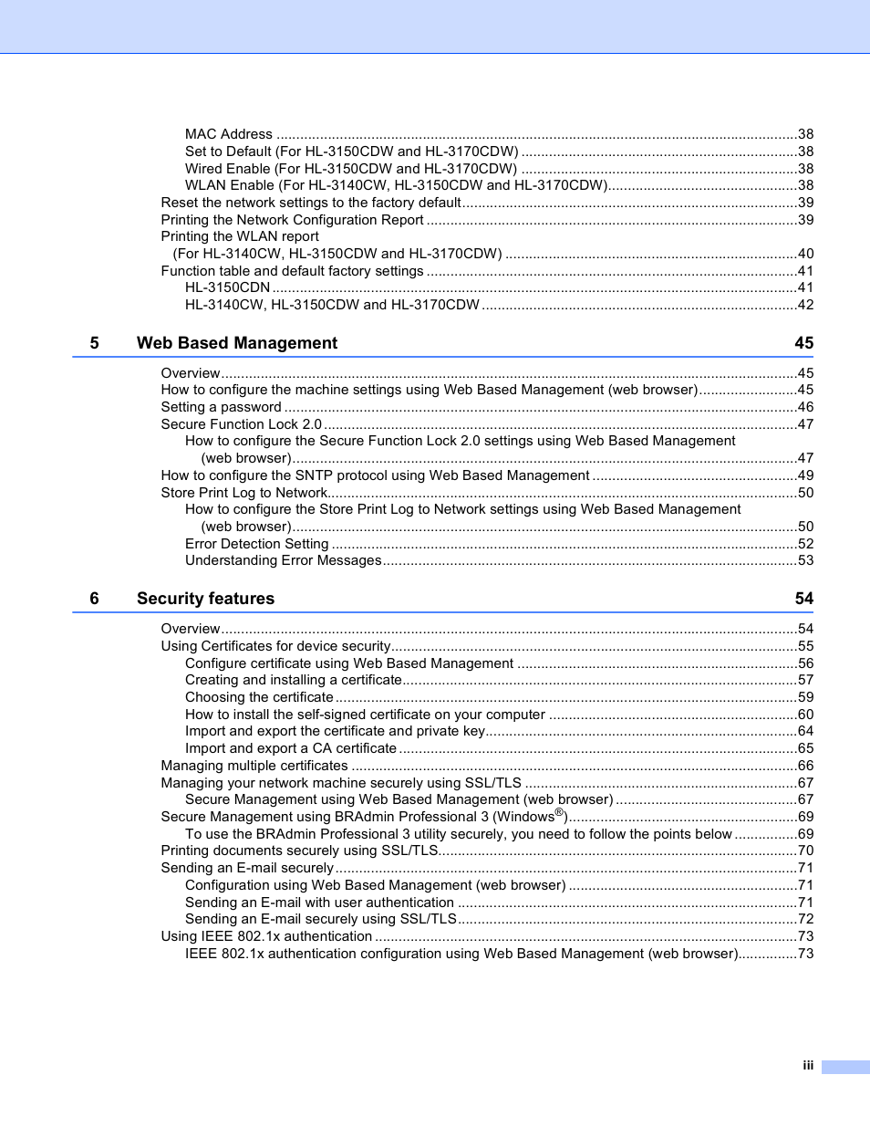 Brother HL-3140CW User Manual | Page 4 / 117