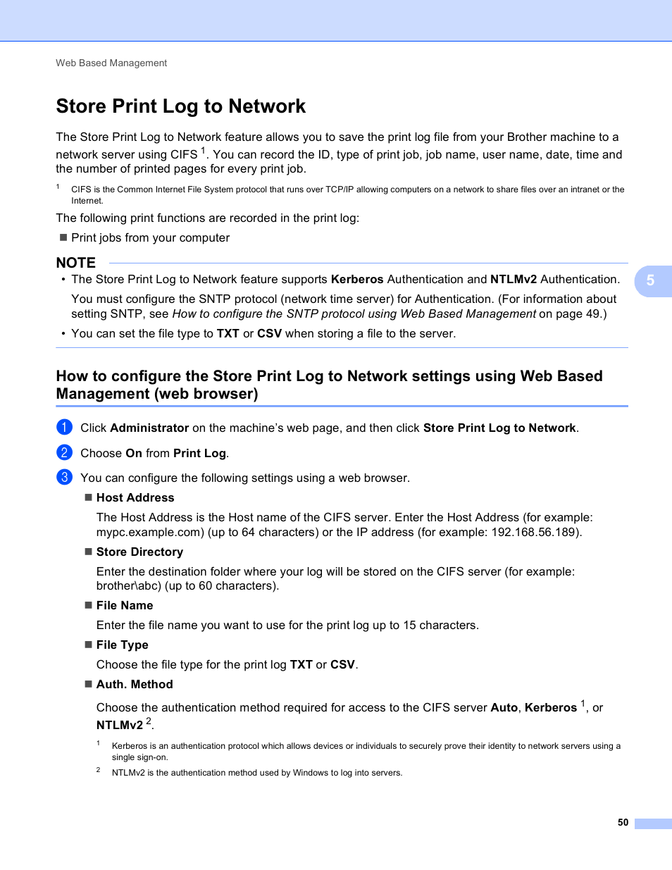 Store print log to network, Web browser) | Brother HL-3140CW User Manual | Page 56 / 117