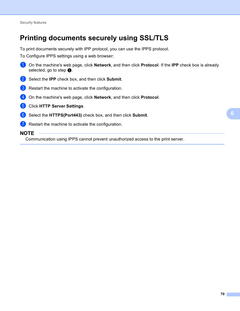 Printing documents securely using ssl/tls | Brother HL-3140CW User Manual | Page 76 / 117