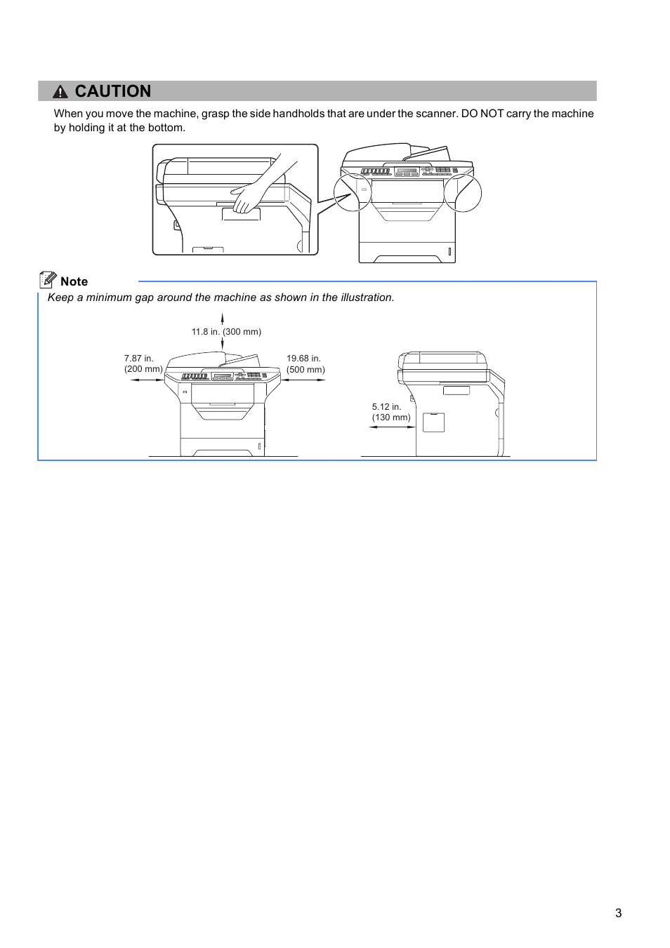 Caution | Brother MFC 8480DN User Manual | Page 3 / 34